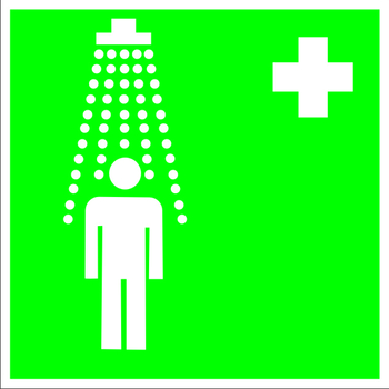 Ec03 пункт приема гигиенических процедур (душевые) (пластик, 200х200 мм) - Знаки безопасности - Знаки медицинского и санитарного назначения - магазин "Охрана труда и Техника безопасности"
