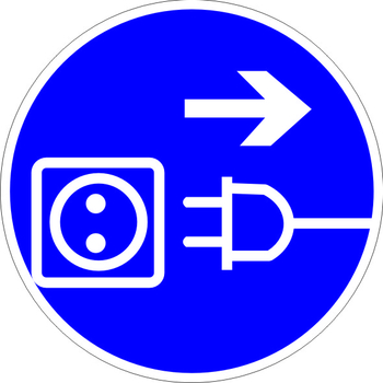 M13 отключить штепсельную вилку (пластик, 200х200 мм) - Знаки безопасности - Предписывающие знаки - магазин "Охрана труда и Техника безопасности"